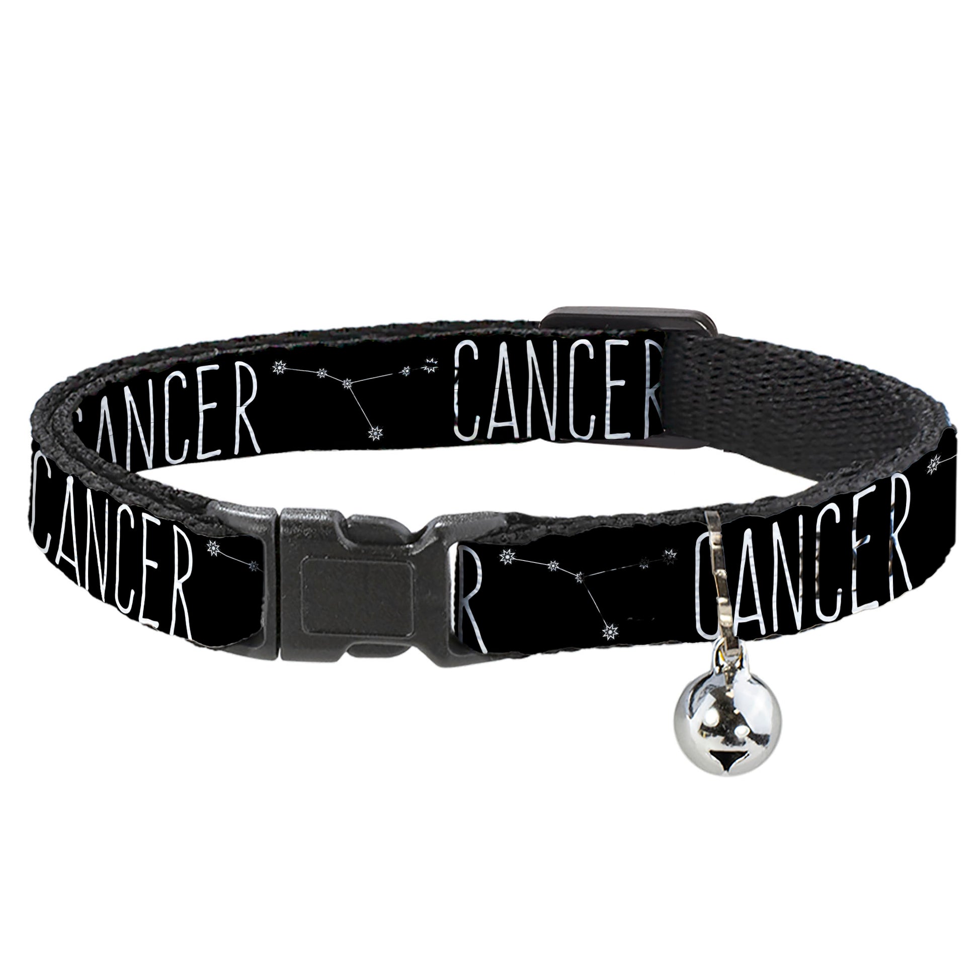 Cat Collar Breakaway - Zodiac CANCER Constellation Black White Breakaway Cat Collars Buckle-Down