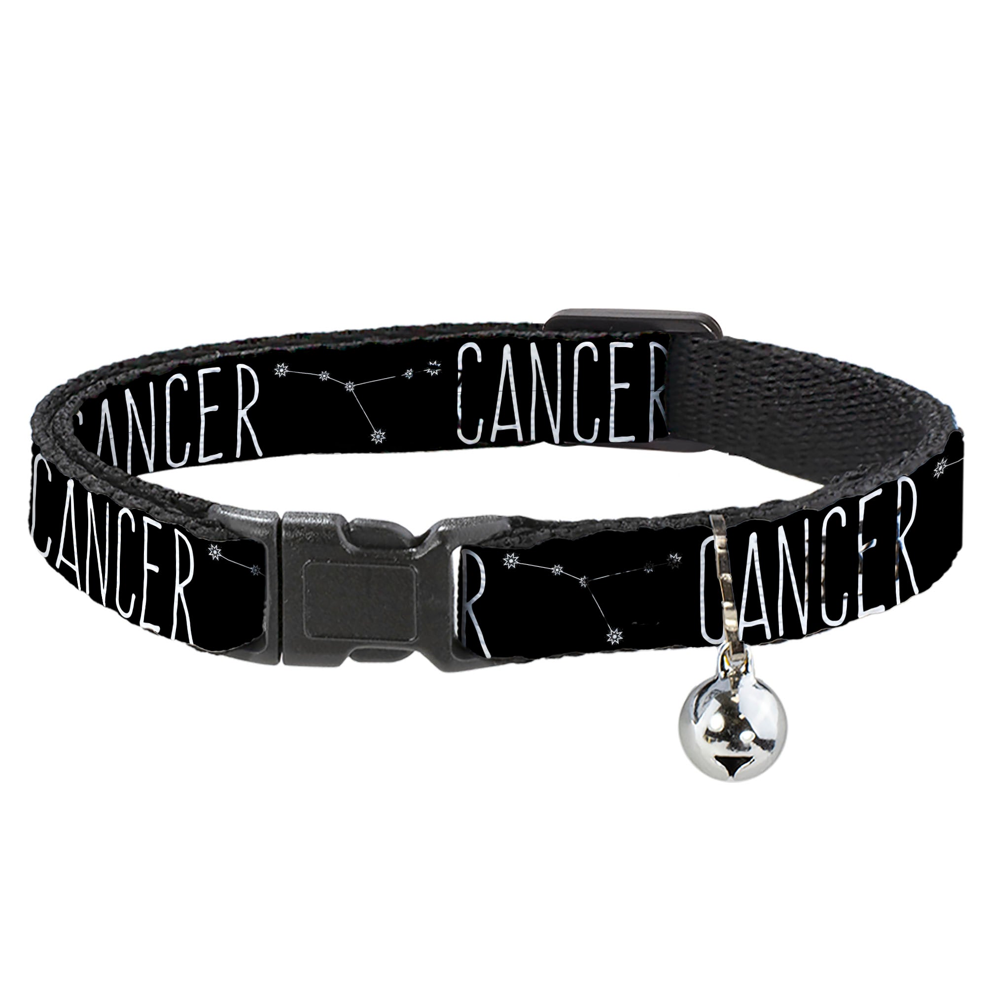 Cat Collar Breakaway - Zodiac CANCER Constellation Black White Breakaway Cat Collars Buckle-Down