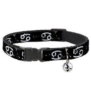 Cat Collar Breakaway - Zodiac Cancer Symbol Constellations Black White Breakaway Cat Collars Buckle-Down