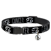 Cat Collar Breakaway - Zodiac CANCER Symbol Black White Breakaway Cat Collars Buckle-Down