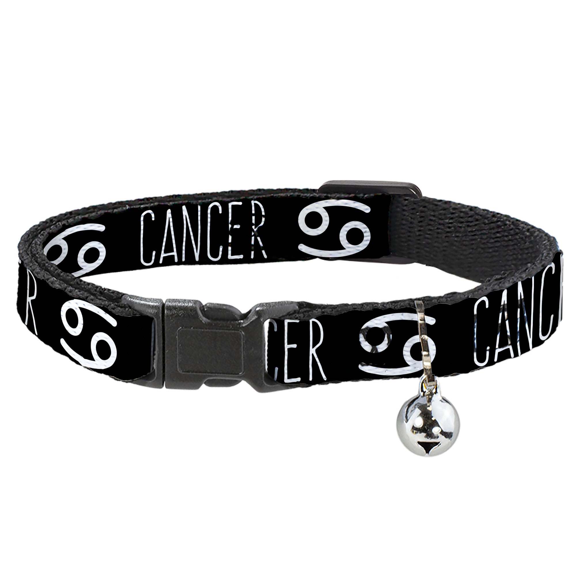 Cat Collar Breakaway - Zodiac CANCER Symbol Black White Breakaway Cat Collars Buckle-Down