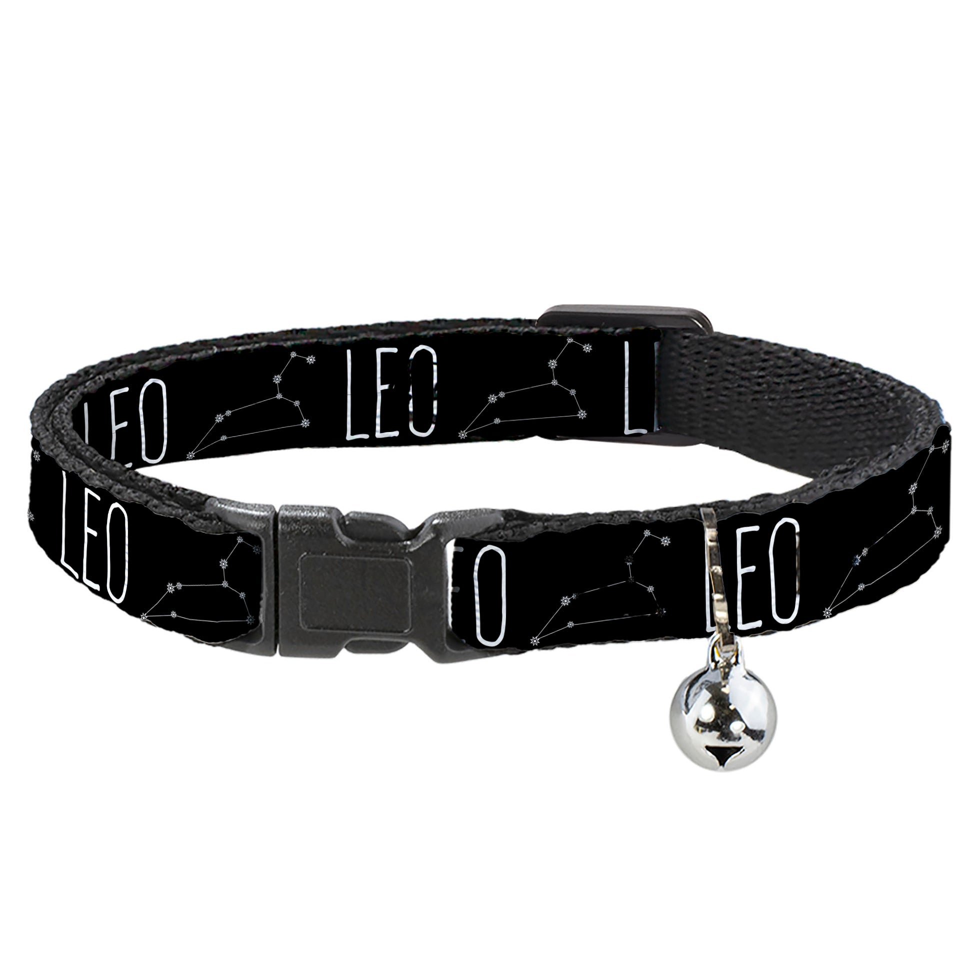 Cat Collar Breakaway - Zodiac LEO Constellation Black White Breakaway Cat Collars Buckle-Down