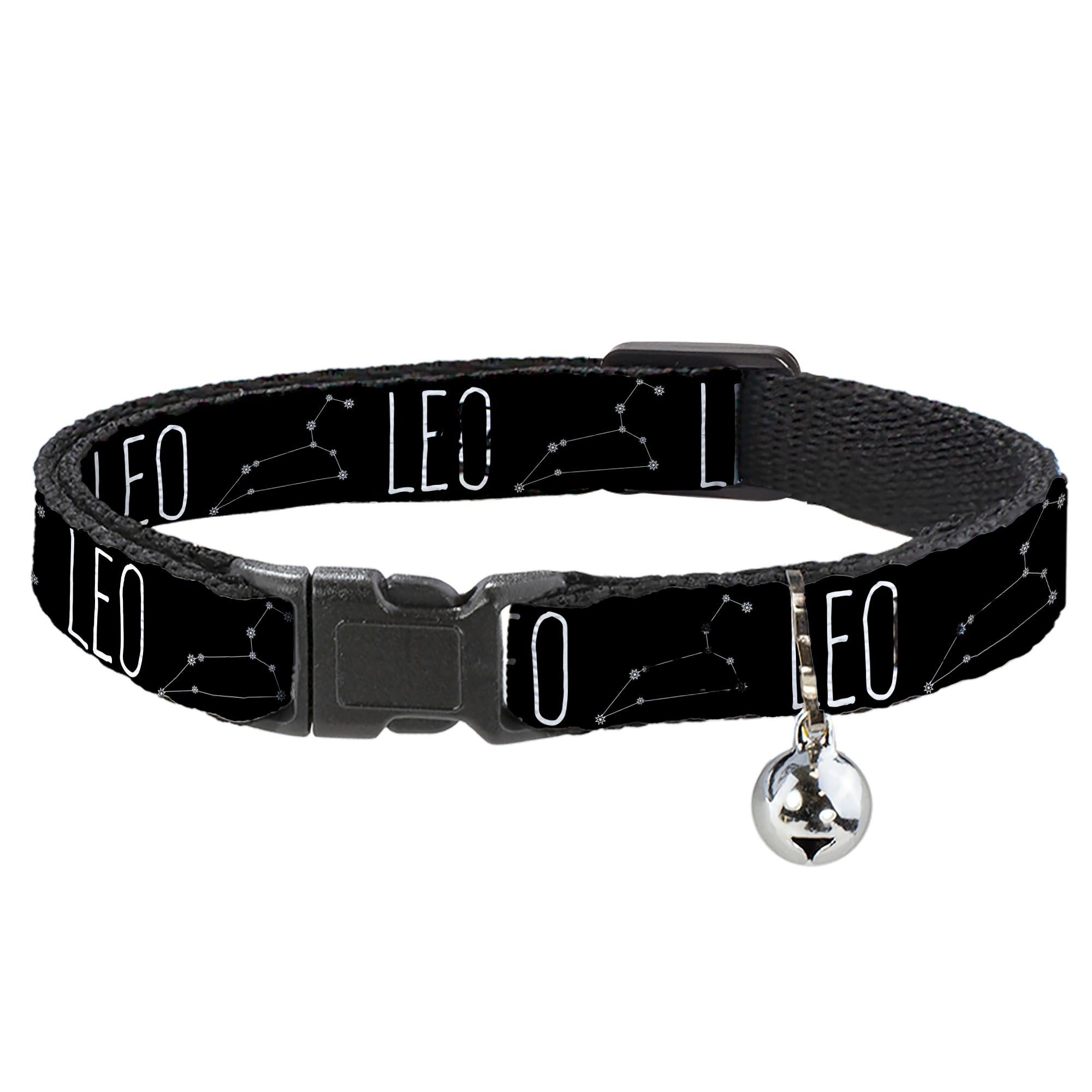 Cat Collar Breakaway - Zodiac LEO Constellation Black White Breakaway Cat Collars Buckle-Down
