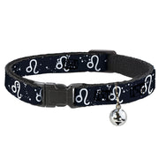 Cat Collar Breakaway - Zodiac Leo Symbol Constellations Black White Breakaway Cat Collars Buckle-Down