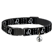 Cat Collar Breakaway - Zodiac LEO Symbol Black White Breakaway Cat Collars Buckle-Down