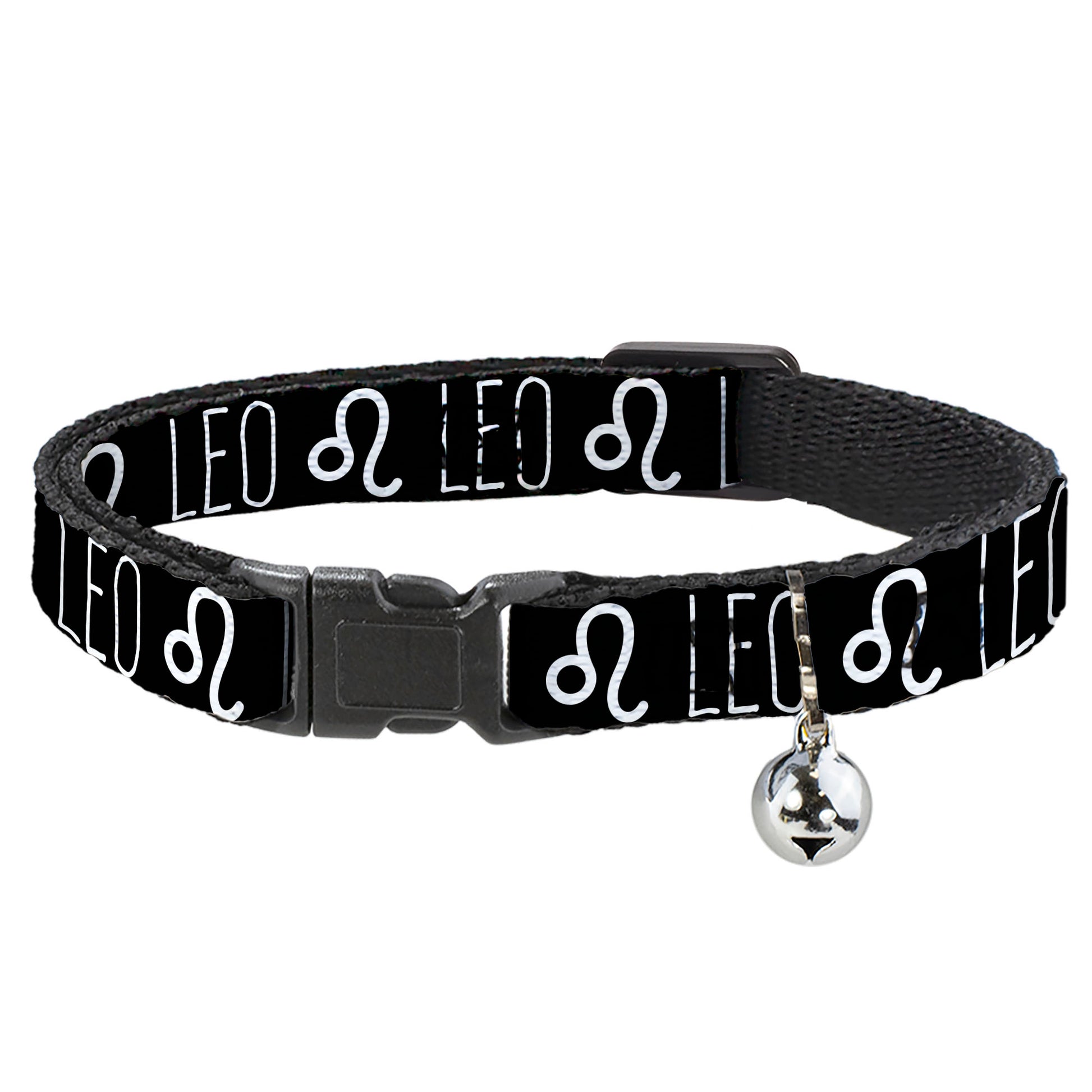Cat Collar Breakaway - Zodiac LEO Symbol Black White Breakaway Cat Collars Buckle-Down