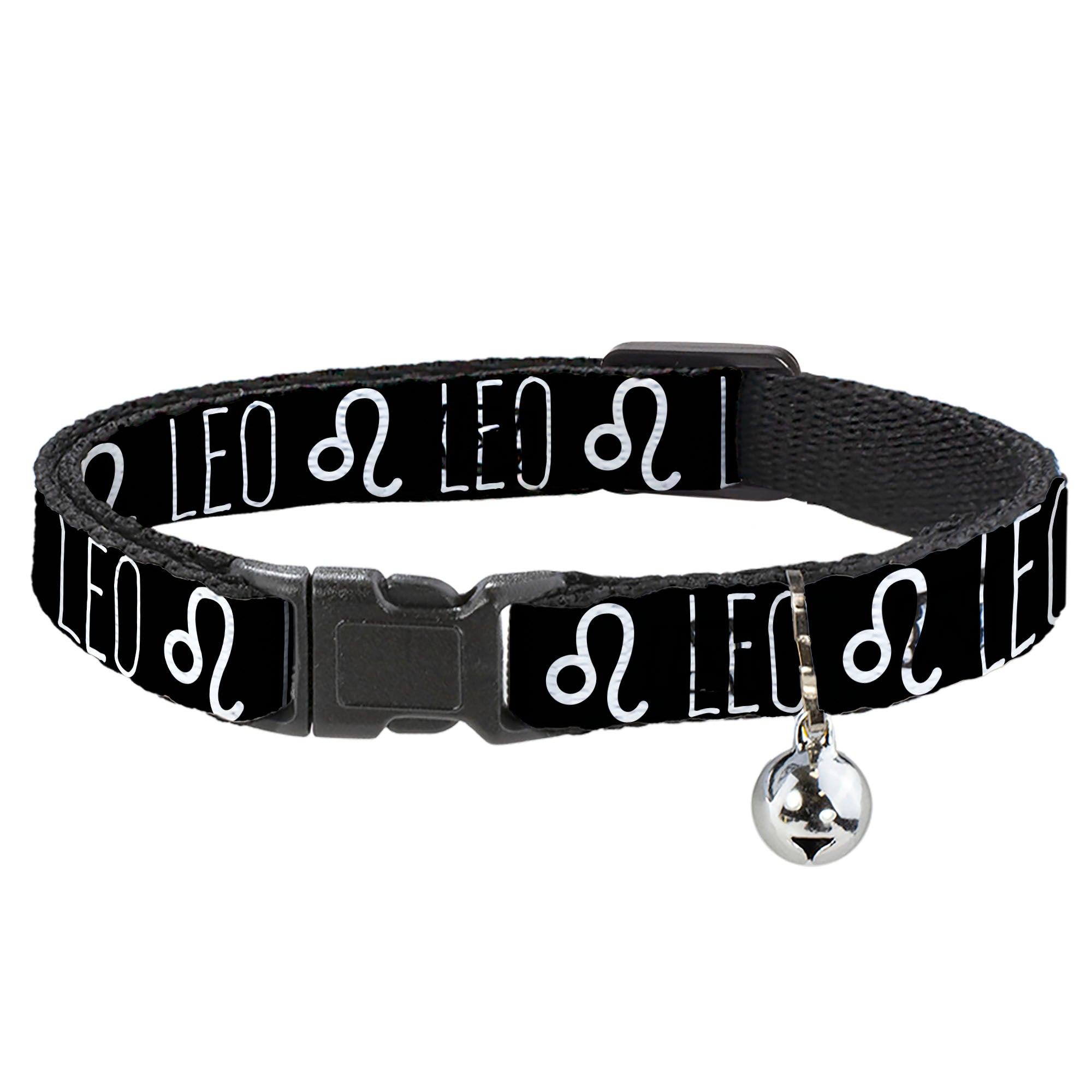 Cat Collar Breakaway - Zodiac LEO Symbol Black White Breakaway Cat Collars Buckle-Down