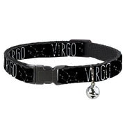 Cat Collar Breakaway - Zodiac VIRGO Constellation Black White Breakaway Cat Collars Buckle-Down