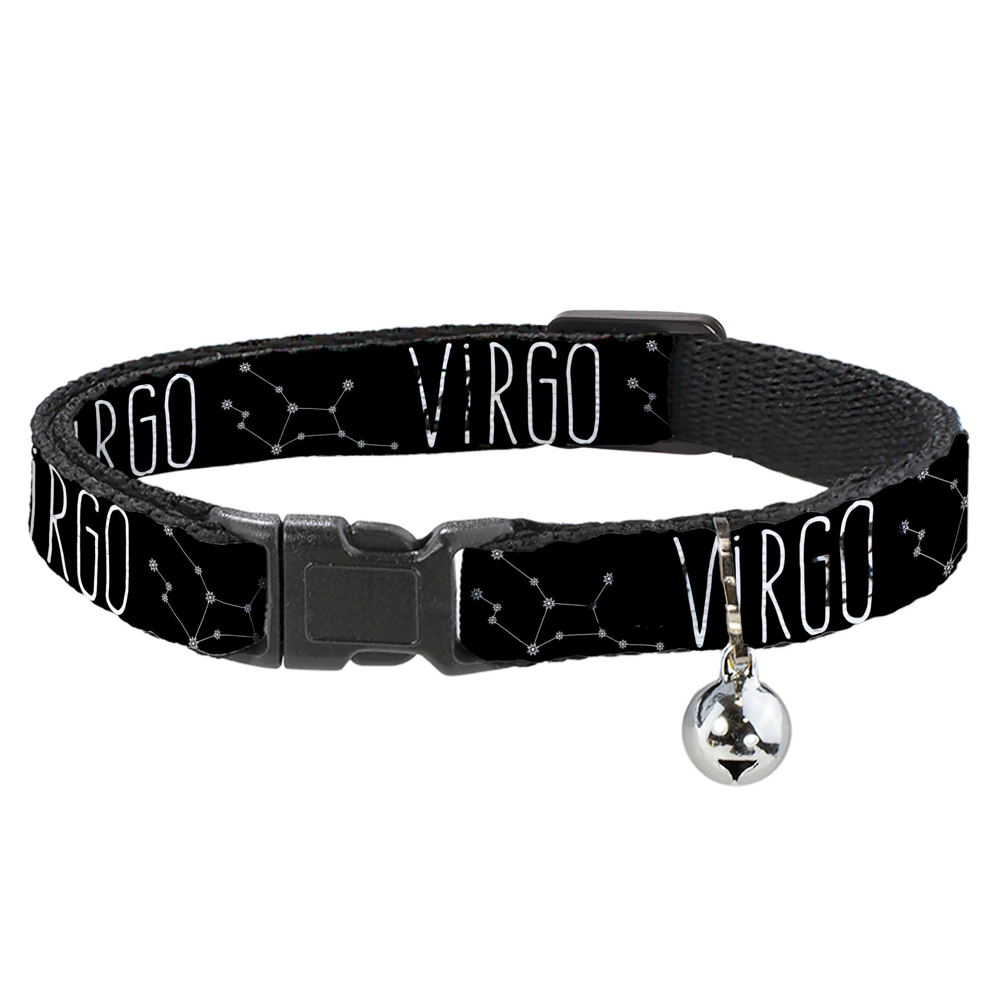 Cat Collar Breakaway - Zodiac VIRGO Constellation Black White Breakaway Cat Collars Buckle-Down