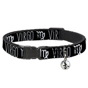 Cat Collar Breakaway - Zodiac VIRGO Symbol Black White Breakaway Cat Collars Buckle-Down