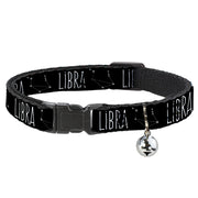 Cat Collar Breakaway - Zodiac LIBRA Constellation Black White Breakaway Cat Collars Buckle-Down