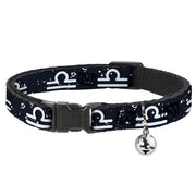Cat Collar Breakaway - Zodiac Libra Symbol Constellations Black White Breakaway Cat Collars Buckle-Down