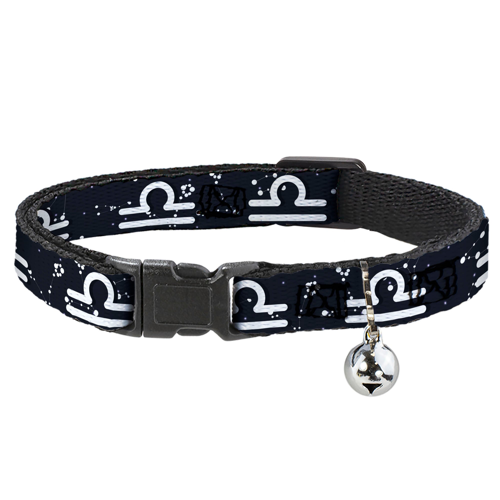 Cat Collar Breakaway - Zodiac Libra Symbol Constellations Black White Breakaway Cat Collars Buckle-Down