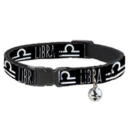 Cat Collar Breakaway - Zodiac LIBRA Symbol Black White Breakaway Cat Collars Buckle-Down