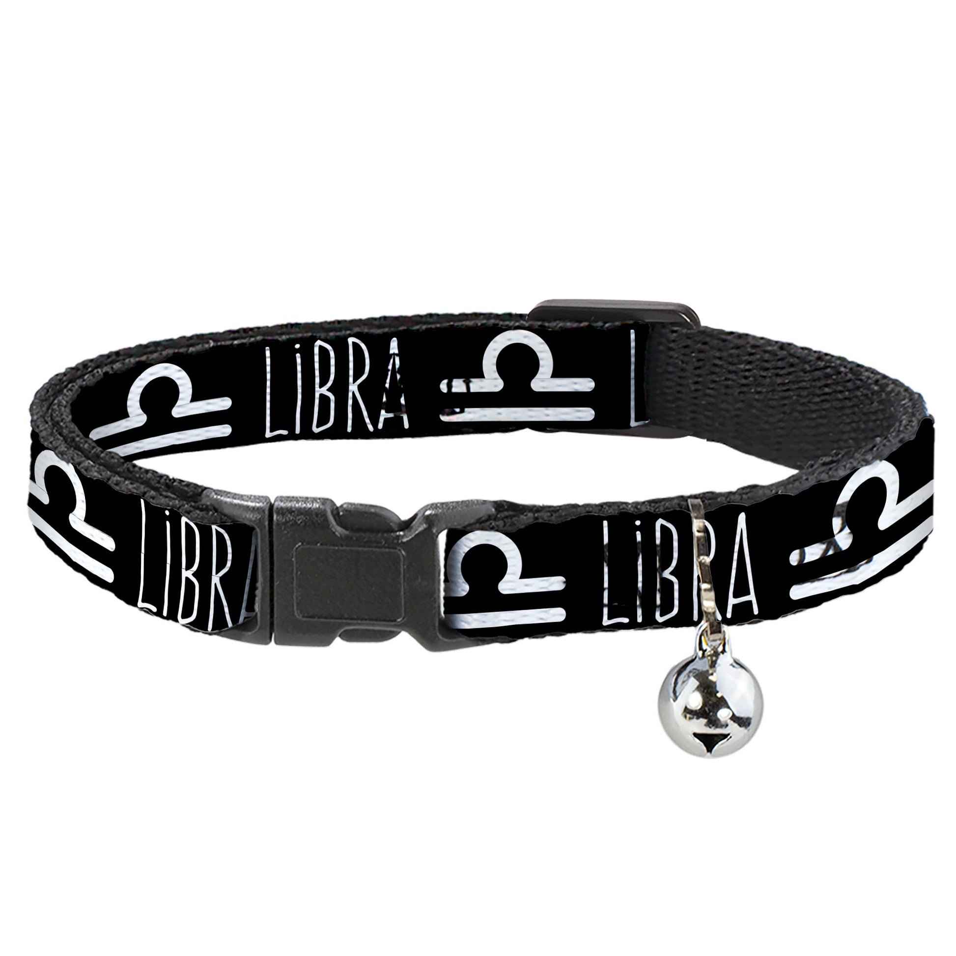 Cat Collar Breakaway - Zodiac LIBRA Symbol Black White Breakaway Cat Collars Buckle-Down