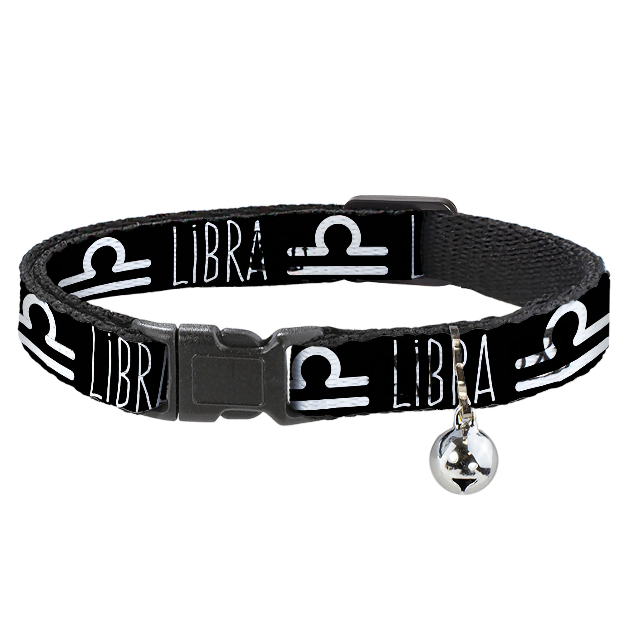 Cat Collar Breakaway - Zodiac LIBRA Symbol Black White Breakaway Cat Collars Buckle-Down