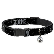 Cat Collar Breakaway - Zodiac SCORPIO Constellation Black White Breakaway Cat Collars Buckle-Down
