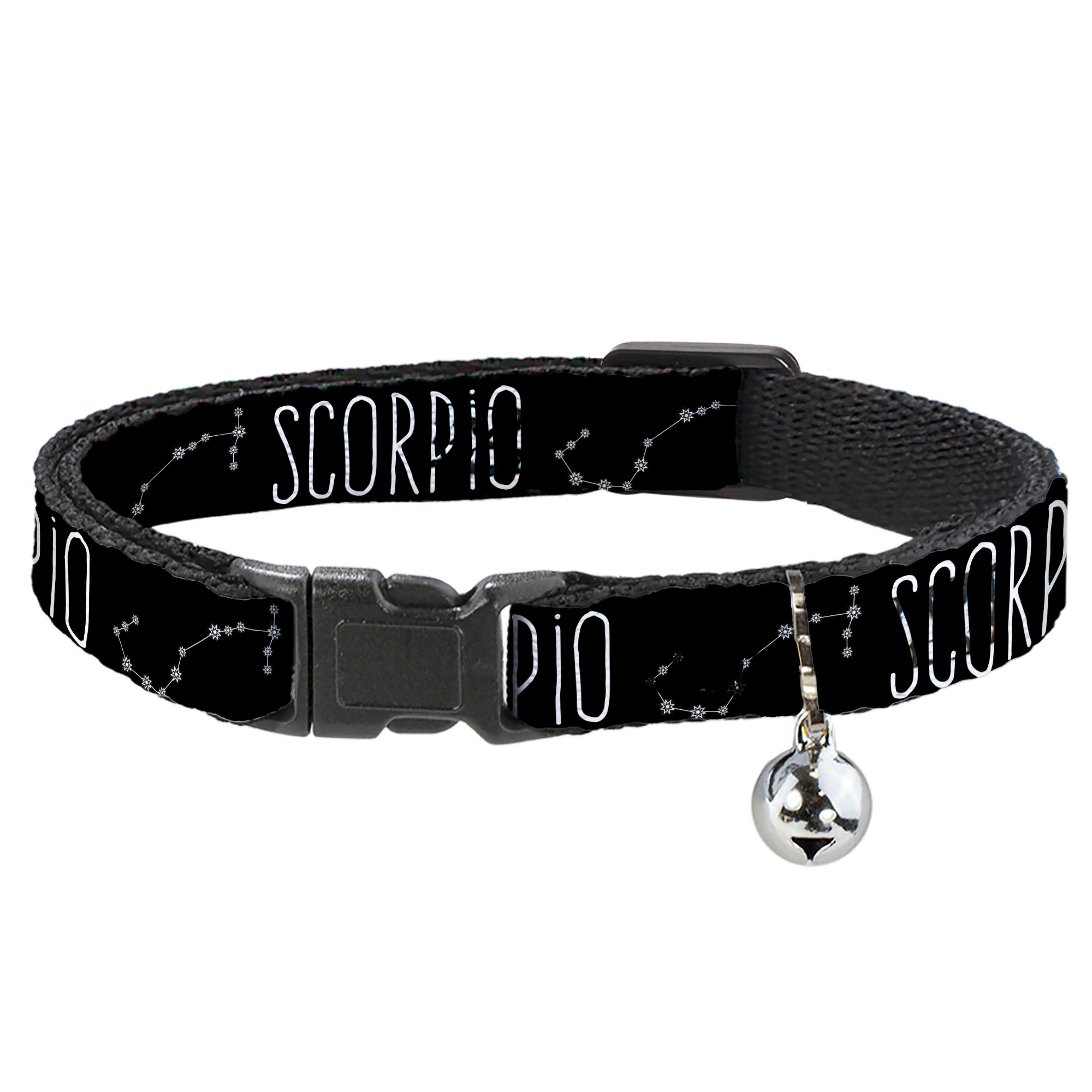 Cat Collar Breakaway - Zodiac SCORPIO Constellation Black White Breakaway Cat Collars Buckle-Down