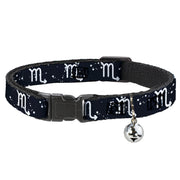 Cat Collar Breakaway - Zodiac Scorpio Symbol Constellations Black White Breakaway Cat Collars Buckle-Down