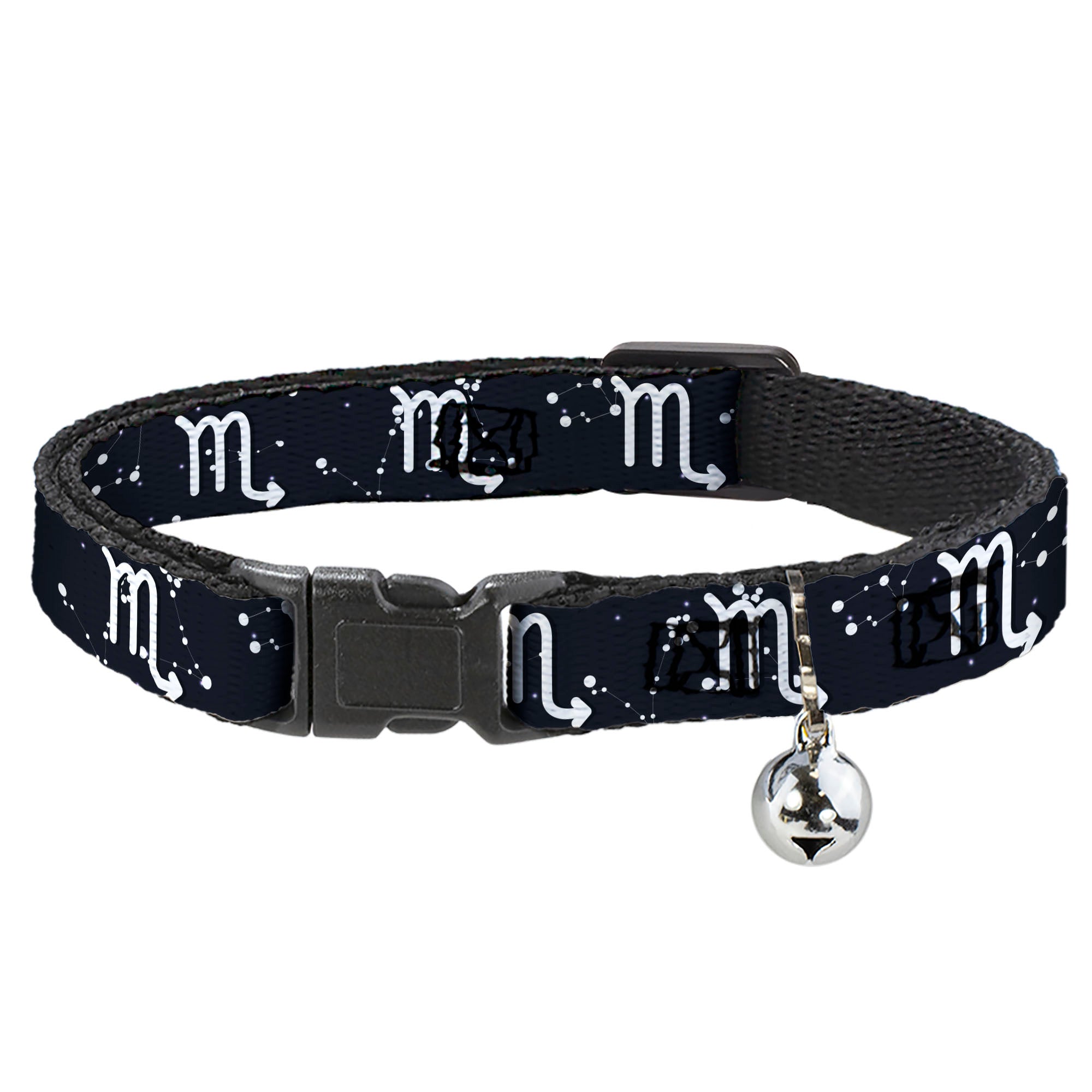Cat Collar Breakaway - Zodiac Scorpio Symbol Constellations Black White Breakaway Cat Collars Buckle-Down