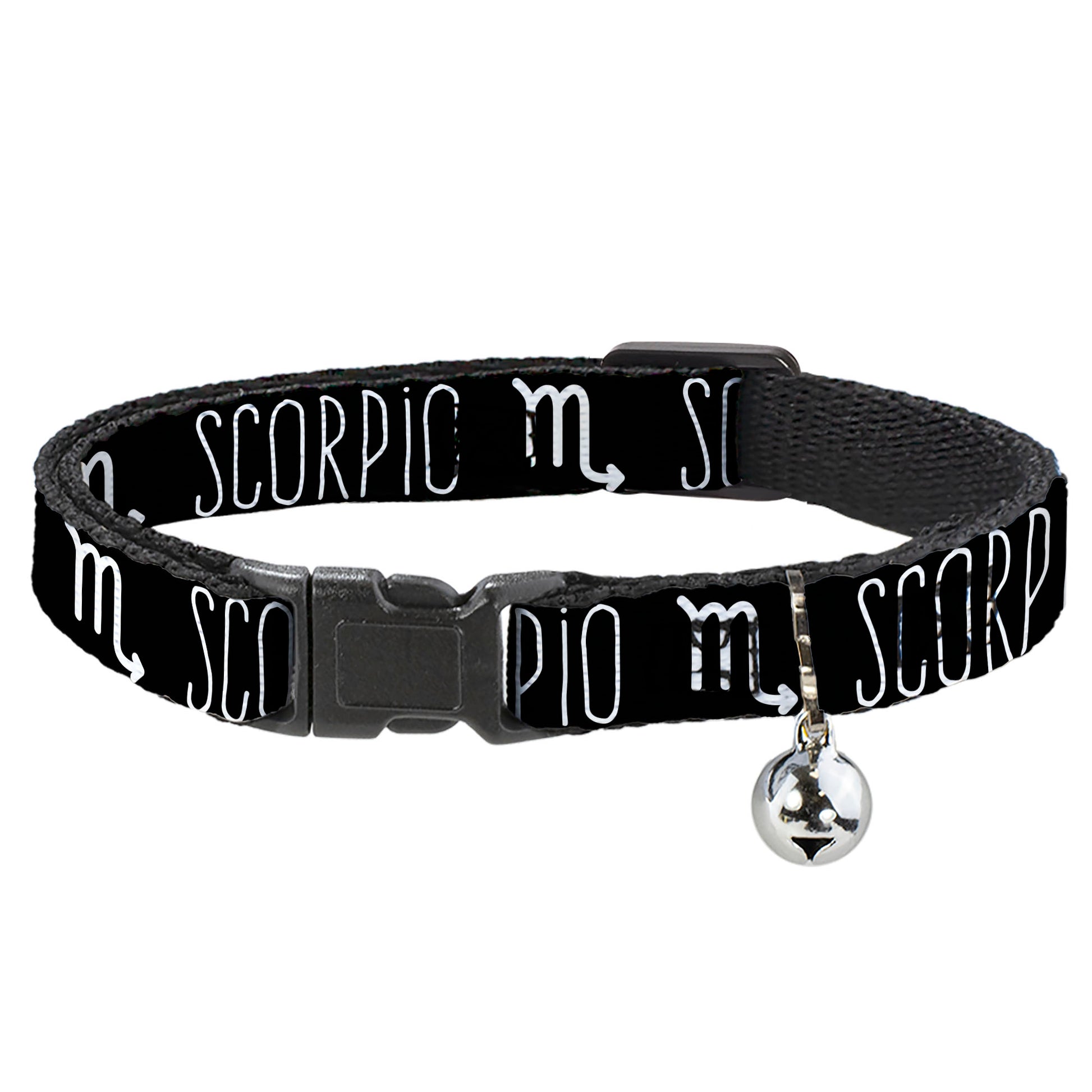 Cat Collar Breakaway - Zodiac SCORPIO Symbol Black White Breakaway Cat Collars Buckle-Down