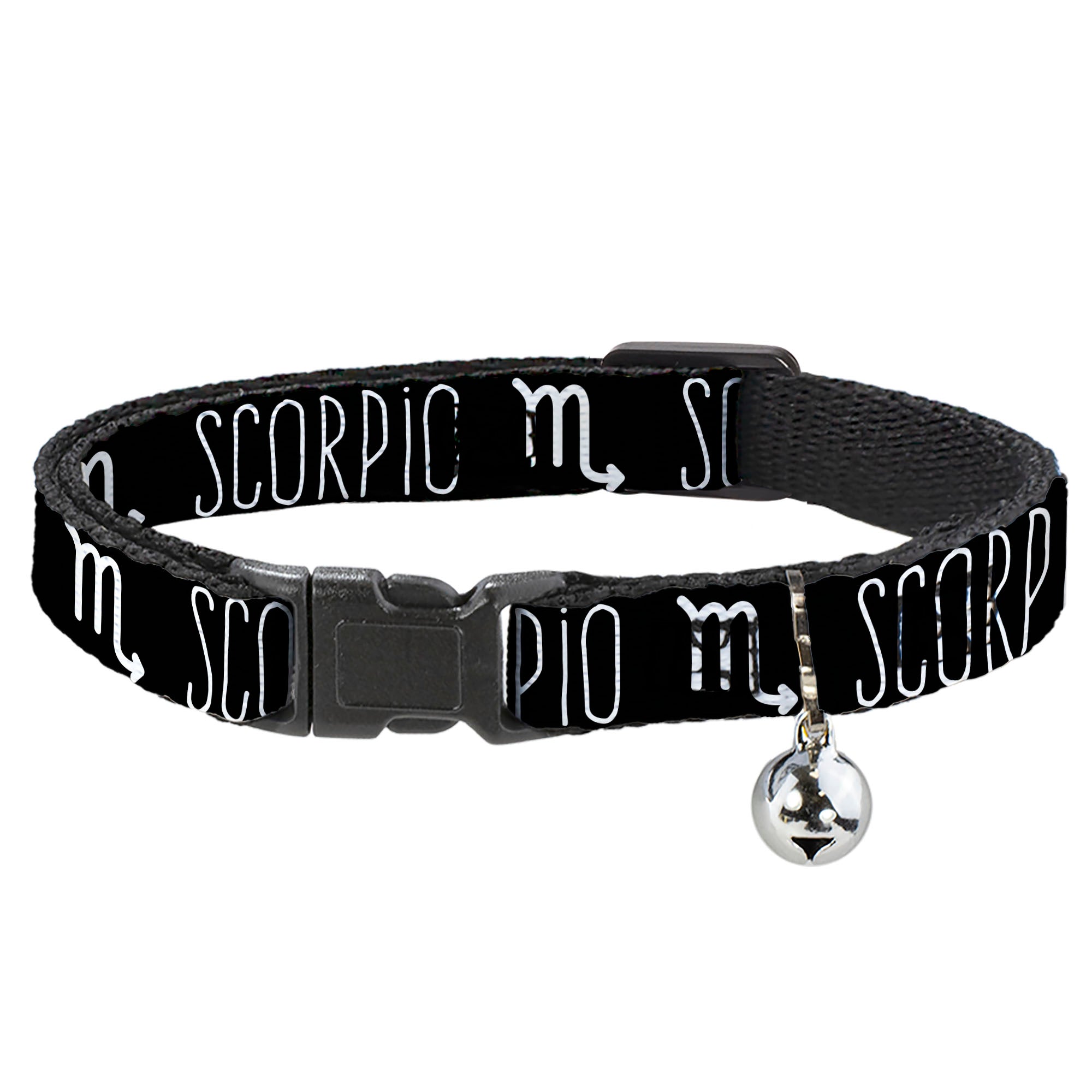 Cat Collar Breakaway - Zodiac SCORPIO Symbol Black White Breakaway Cat Collars Buckle-Down