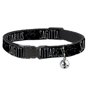 Cat Collar Breakaway - Zodiac SAGITTARIUS Constellation Black White Breakaway Cat Collars Buckle-Down