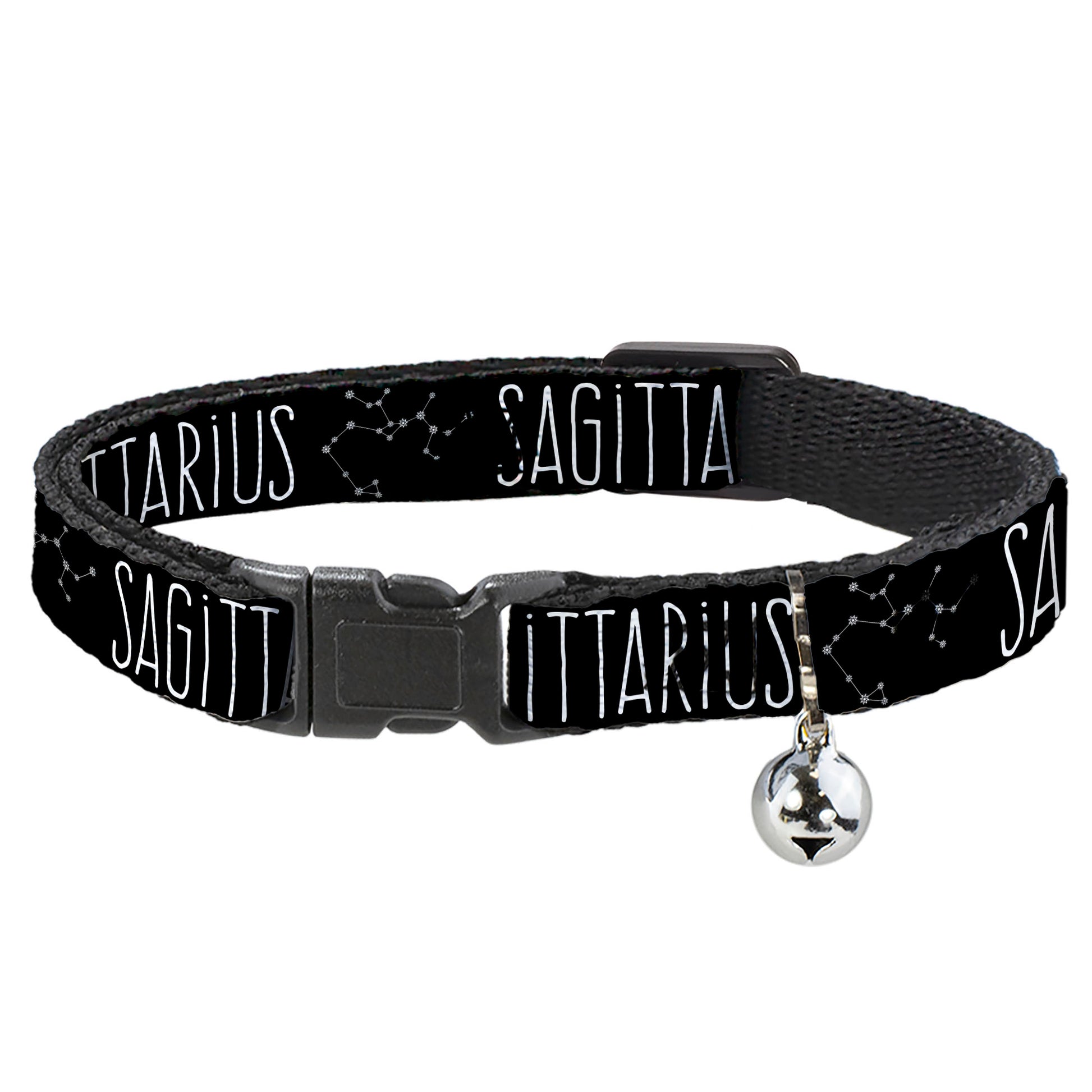 Cat Collar Breakaway - Zodiac SAGITTARIUS Constellation Black White Breakaway Cat Collars Buckle-Down