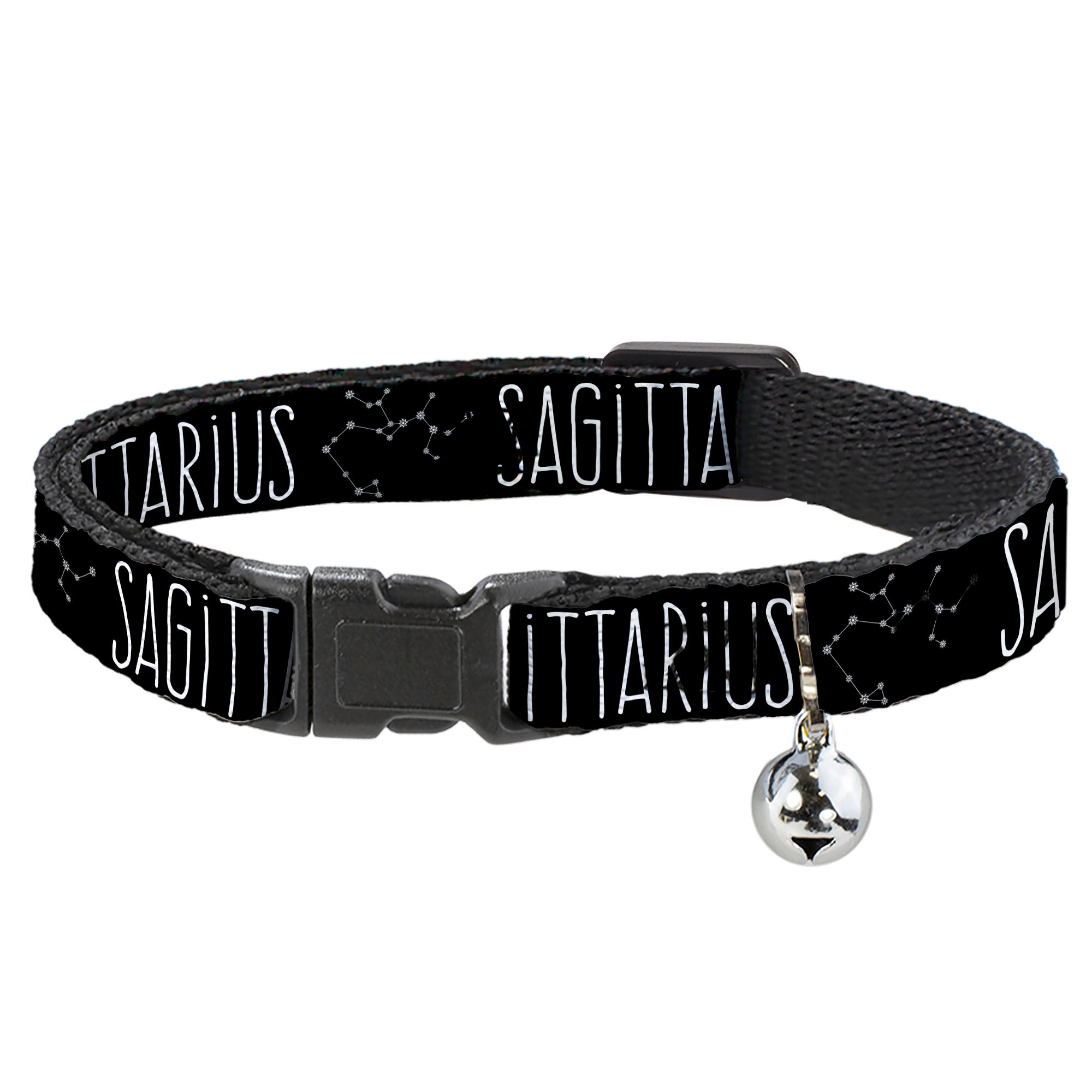 Cat Collar Breakaway - Zodiac SAGITTARIUS Constellation Black White Breakaway Cat Collars Buckle-Down