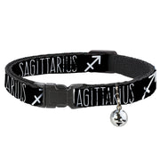 Cat Collar Breakaway - Zodiac SAGITTARIUS Symbol Black White Breakaway Cat Collars Buckle-Down