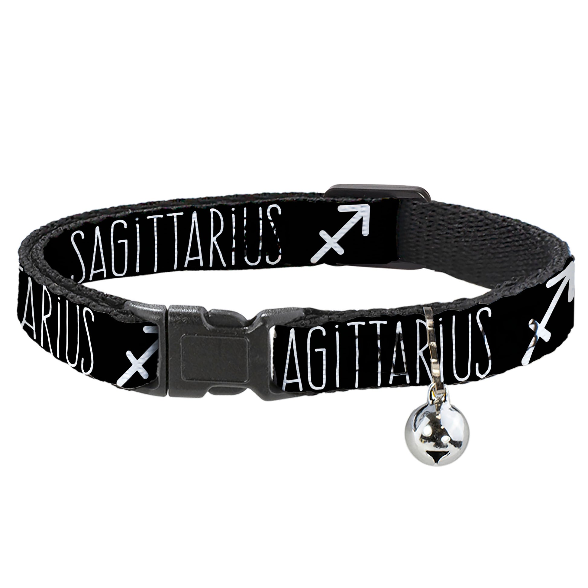 Cat Collar Breakaway - Zodiac SAGITTARIUS Symbol Black White Breakaway Cat Collars Buckle-Down