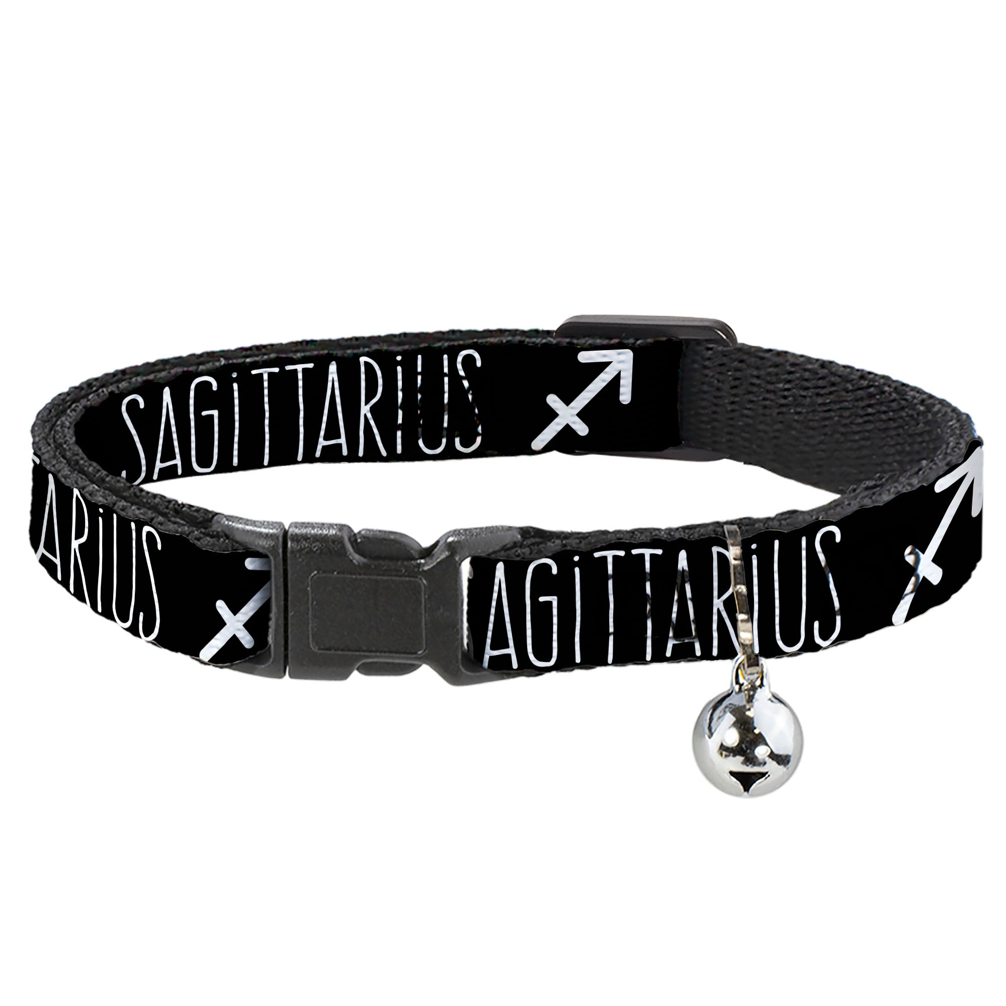 Cat Collar Breakaway - Zodiac SAGITTARIUS Symbol Black White Breakaway Cat Collars Buckle-Down