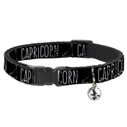 Cat Collar Breakaway - Zodiac CAPRICORN Constellation Black White Breakaway Cat Collars Buckle-Down