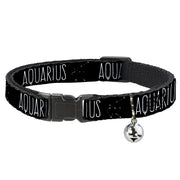 Cat Collar Breakaway - Zodiac AQUARIUS Constellation Black White Breakaway Cat Collars Buckle-Down