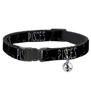 Cat Collar Breakaway - Zodiac PISCES Constellation Black White Breakaway Cat Collars Buckle-Down