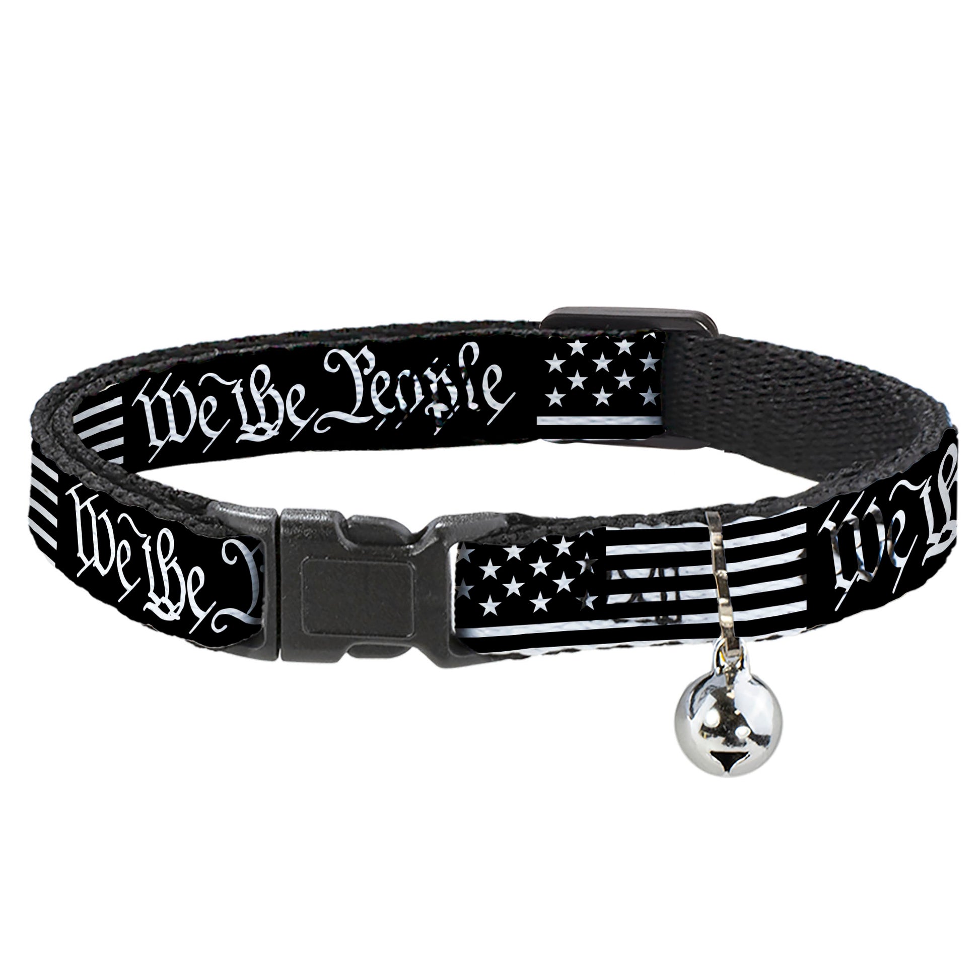 Cat Collar Breakaway - Americana Flag WE THE PEOPLE Black White Breakaway Cat Collars Buckle-Down