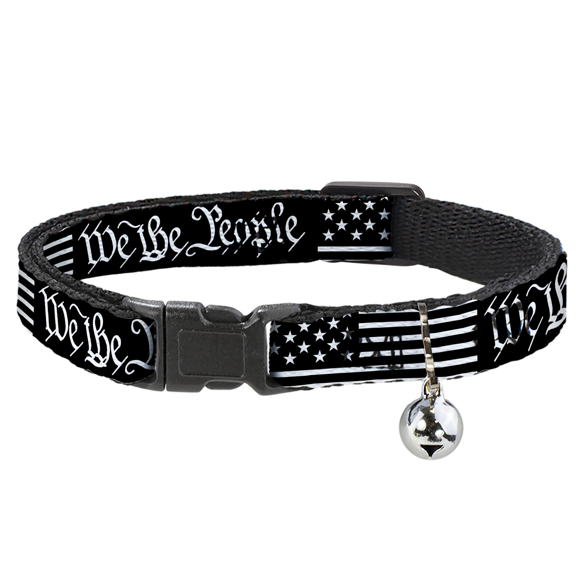 Cat Collar Breakaway - Americana Flag WE THE PEOPLE Black White Breakaway Cat Collars Buckle-Down