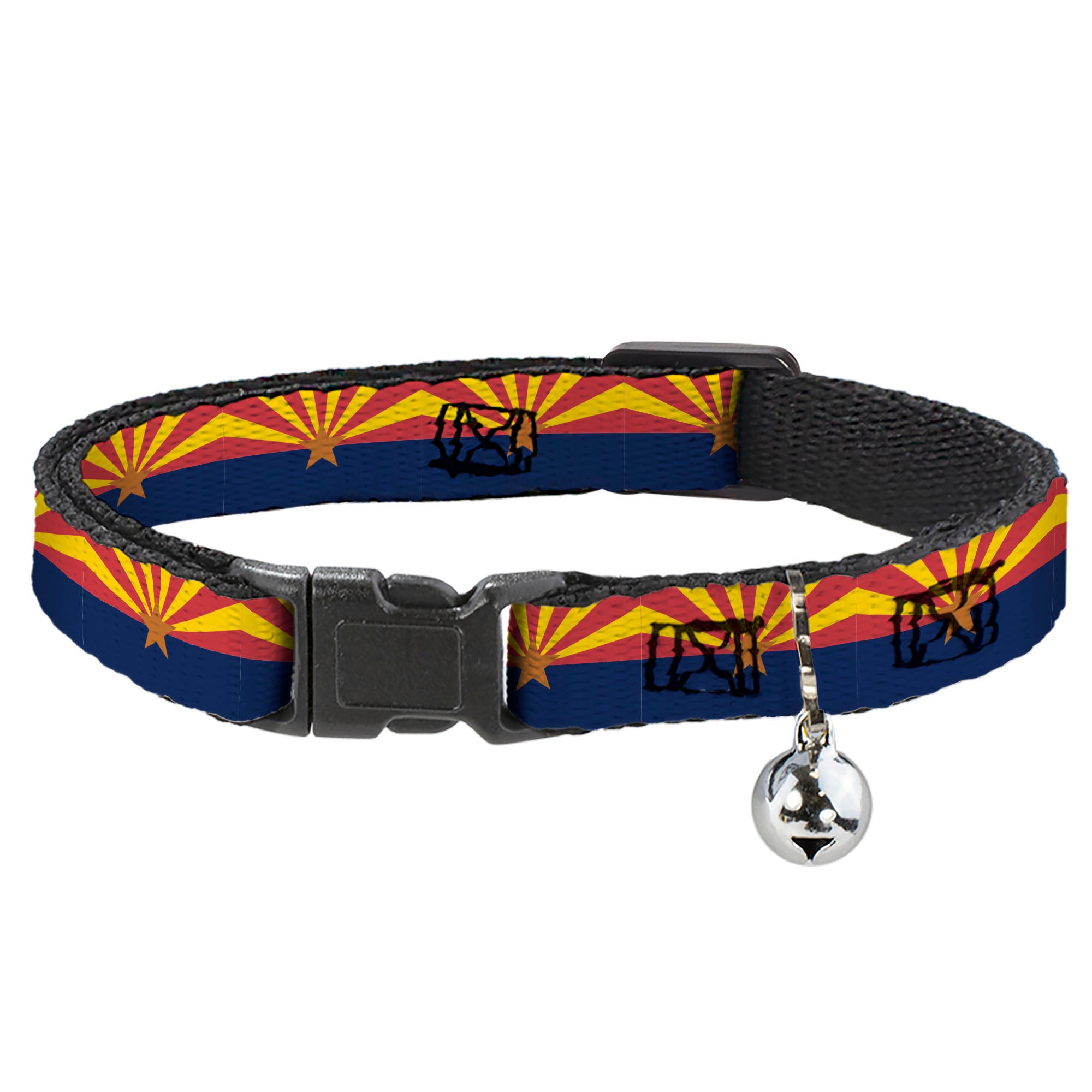Cat Collar Breakaway - Arizona Flag Red Yellow Gold Blue Breakaway Cat Collars Buckle-Down