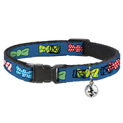 Cat Collar Breakaway - Bowties Blue Multi Color Breakaway Cat Collars Buckle-Down