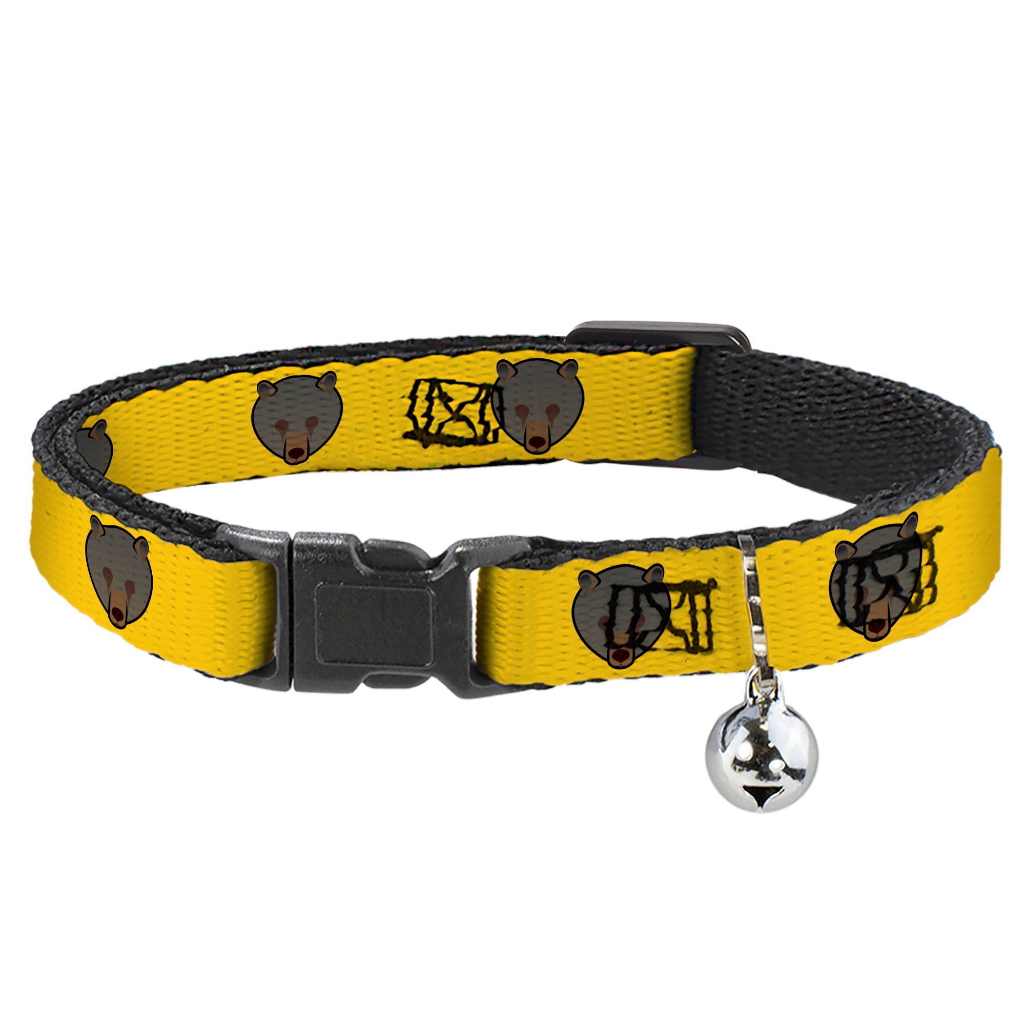 Cat Collar Breakaway - Brown Bear Repeat Yellow Breakaway Cat Collars Buckle-Down