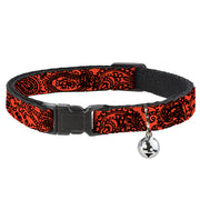 Cat Collar Breakaway - Bandana Skulls Orange Black Breakaway Cat Collars Buckle-Down