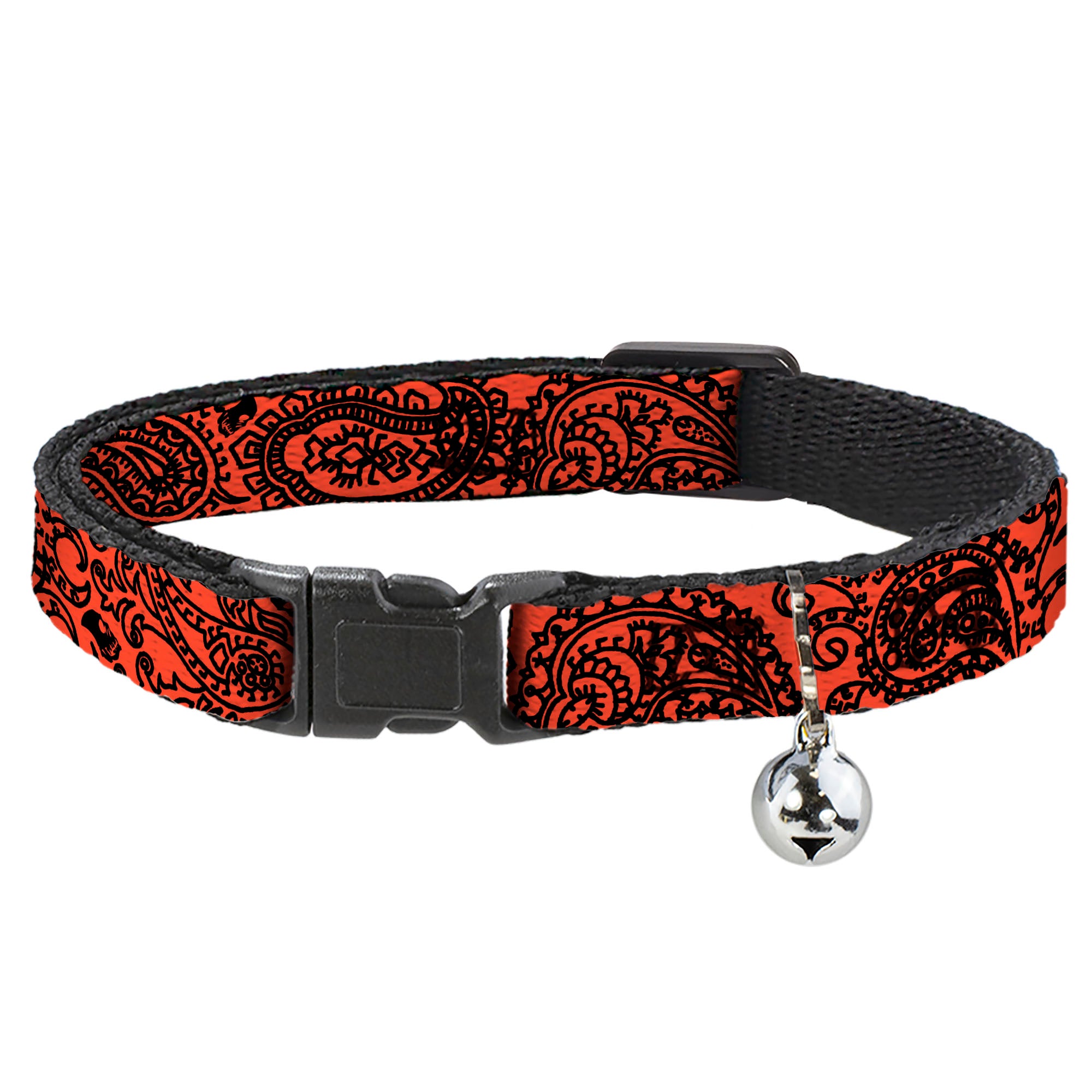 Cat Collar Breakaway - Bandana Skulls Orange Black Breakaway Cat Collars Buckle-Down