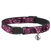 Cat Collar Breakaway - Bandana Skulls Pink Black Breakaway Cat Collars Buckle-Down