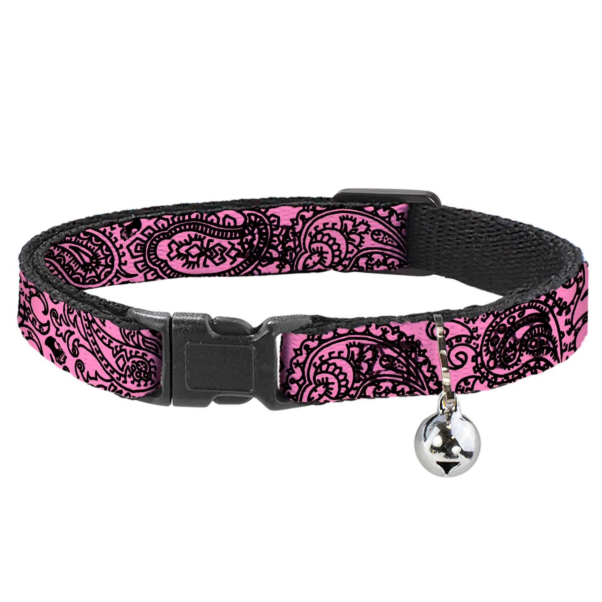 Cat Collar Breakaway - Bandana Skulls Pink Black Breakaway Cat Collars Buckle-Down