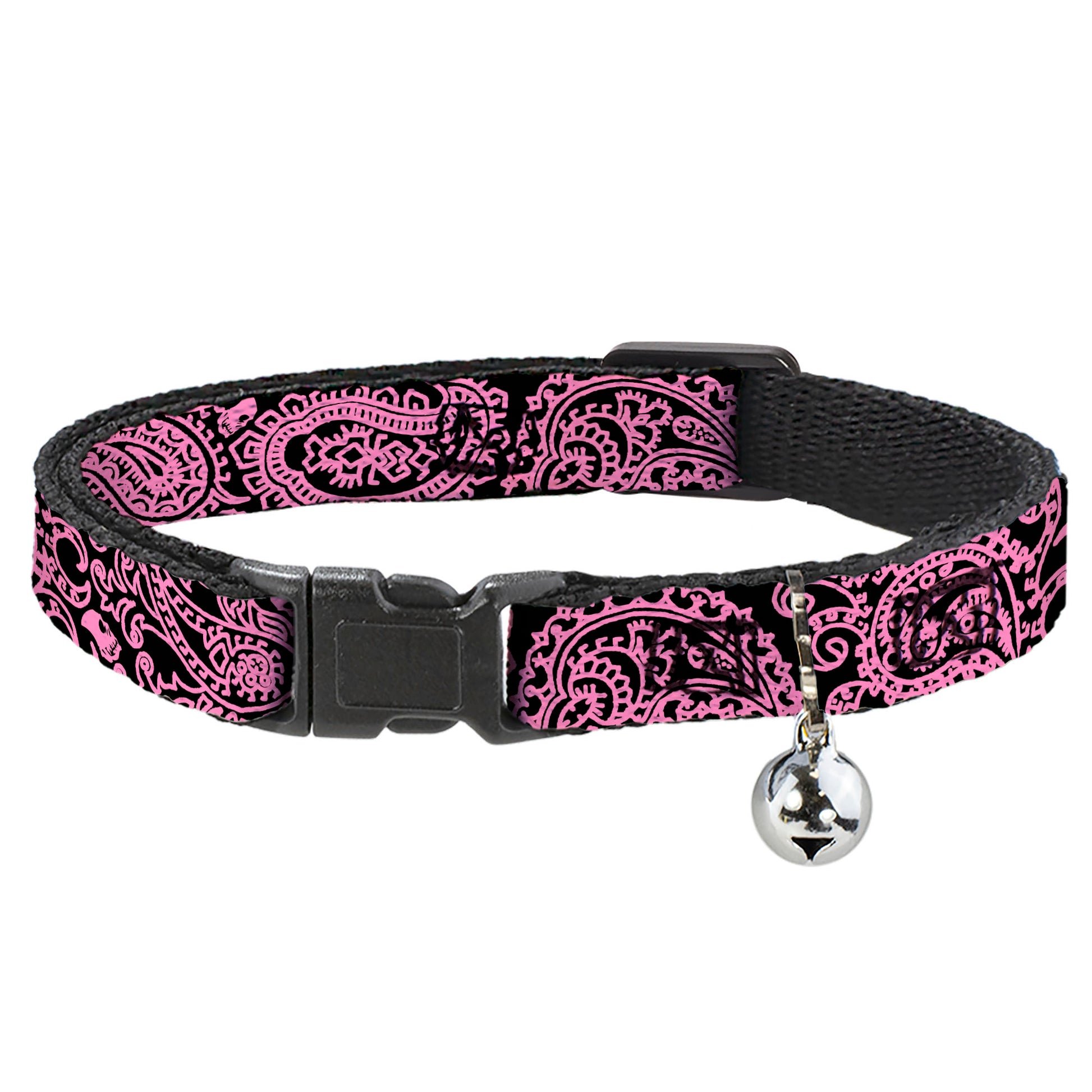 Cat Collar Breakaway - Bandana Skulls Black Pink Breakaway Cat Collars Buckle-Down