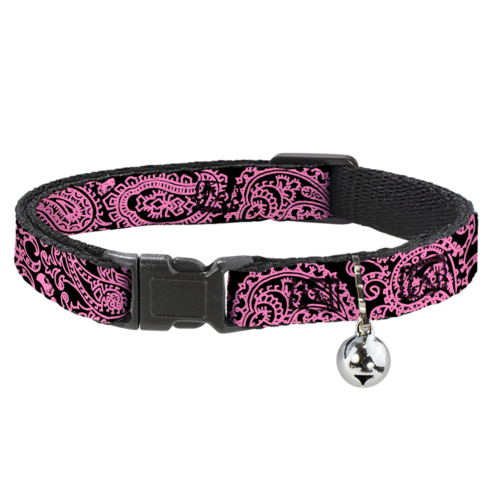 Cat Collar Breakaway - Bandana Skulls Black Pink Breakaway Cat Collars Buckle-Down