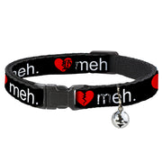 Cat Collar Breakaway - Broken Heart MEH Black Red White Breakaway Cat Collars Buckle-Down