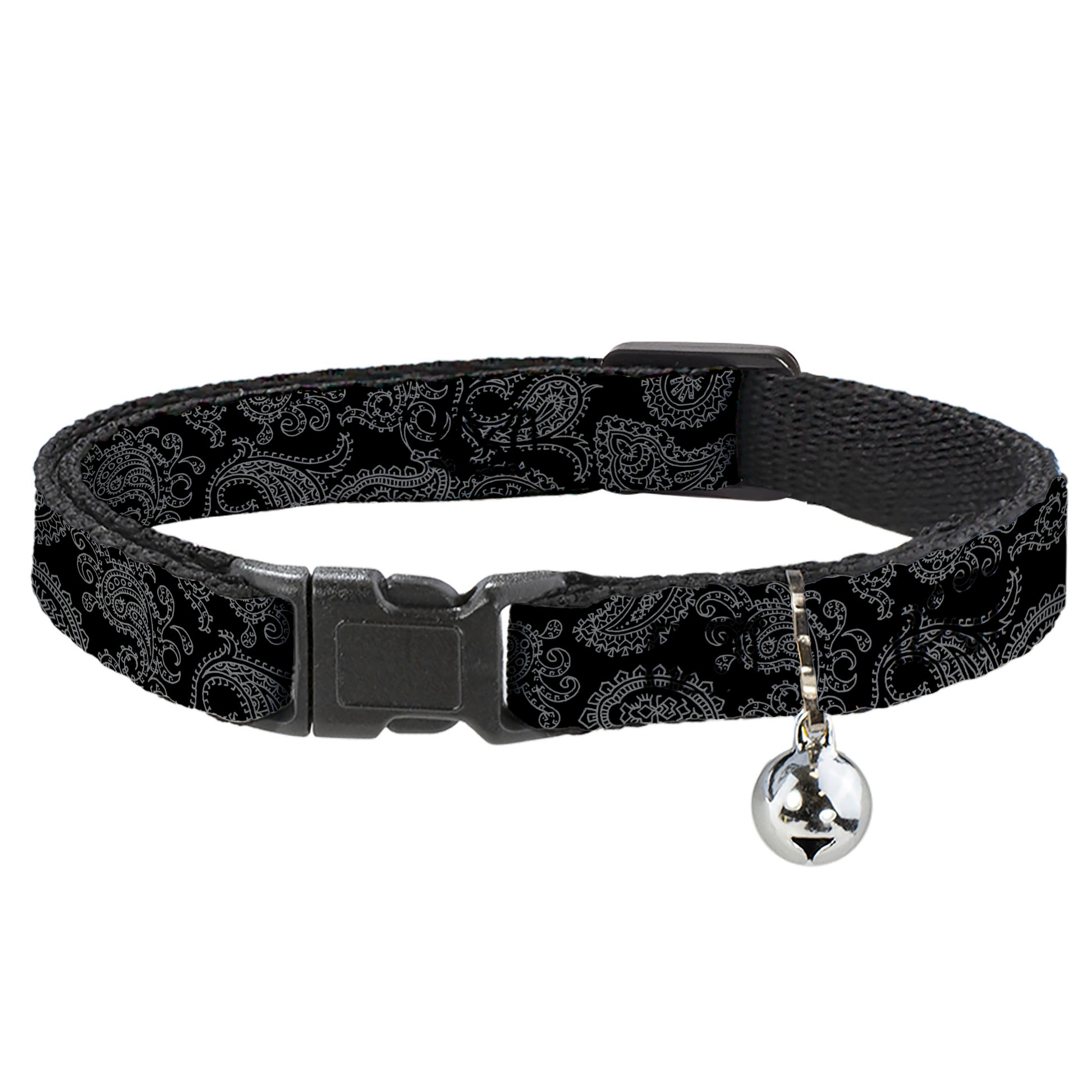 Cat Collar Breakaway - Bandana Black Gray Breakaway Cat Collars Buckle-Down