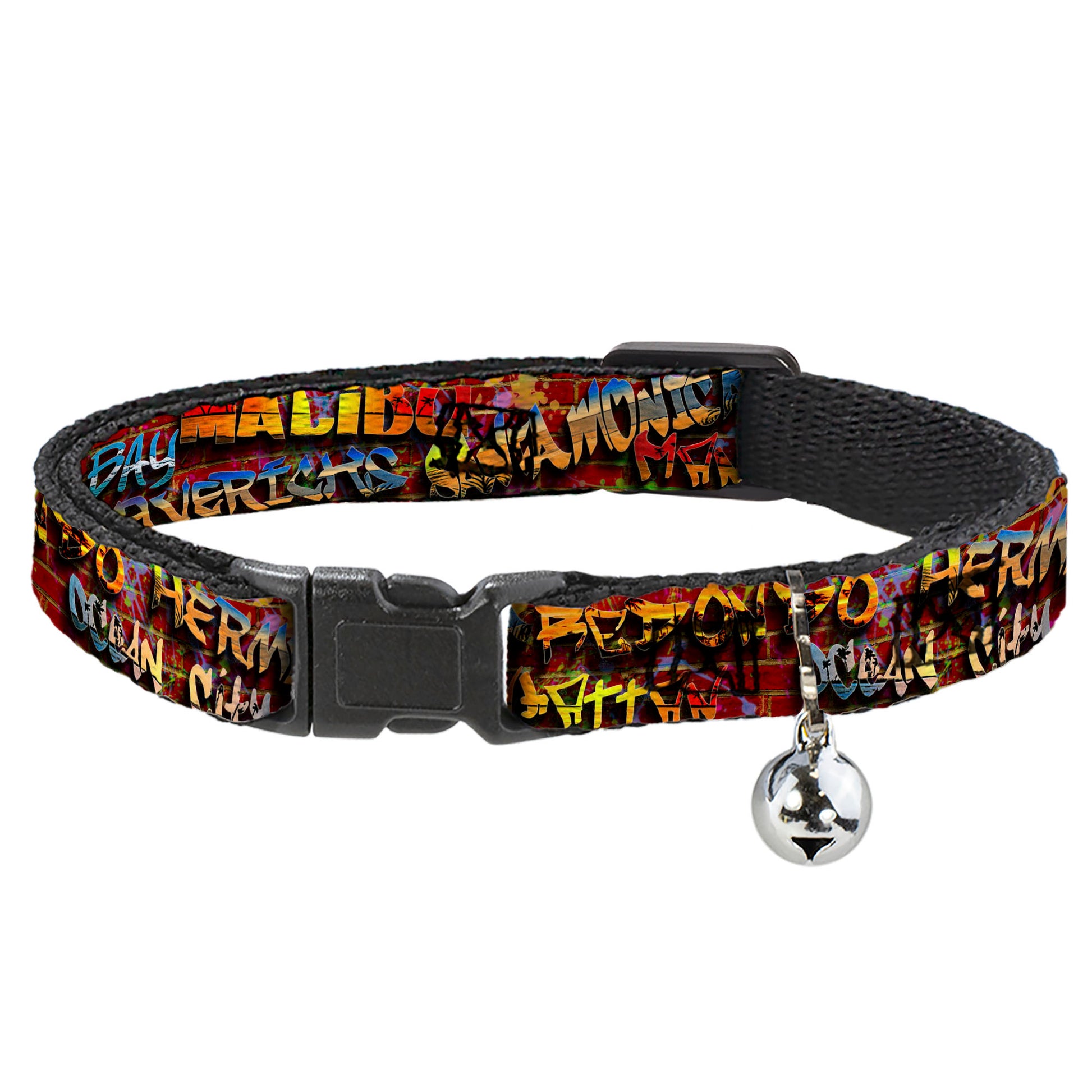 Cat Collar Breakaway - Beach Tags Paint Splatter Brick Wall Beach Scenes Breakaway Cat Collars Buckle-Down