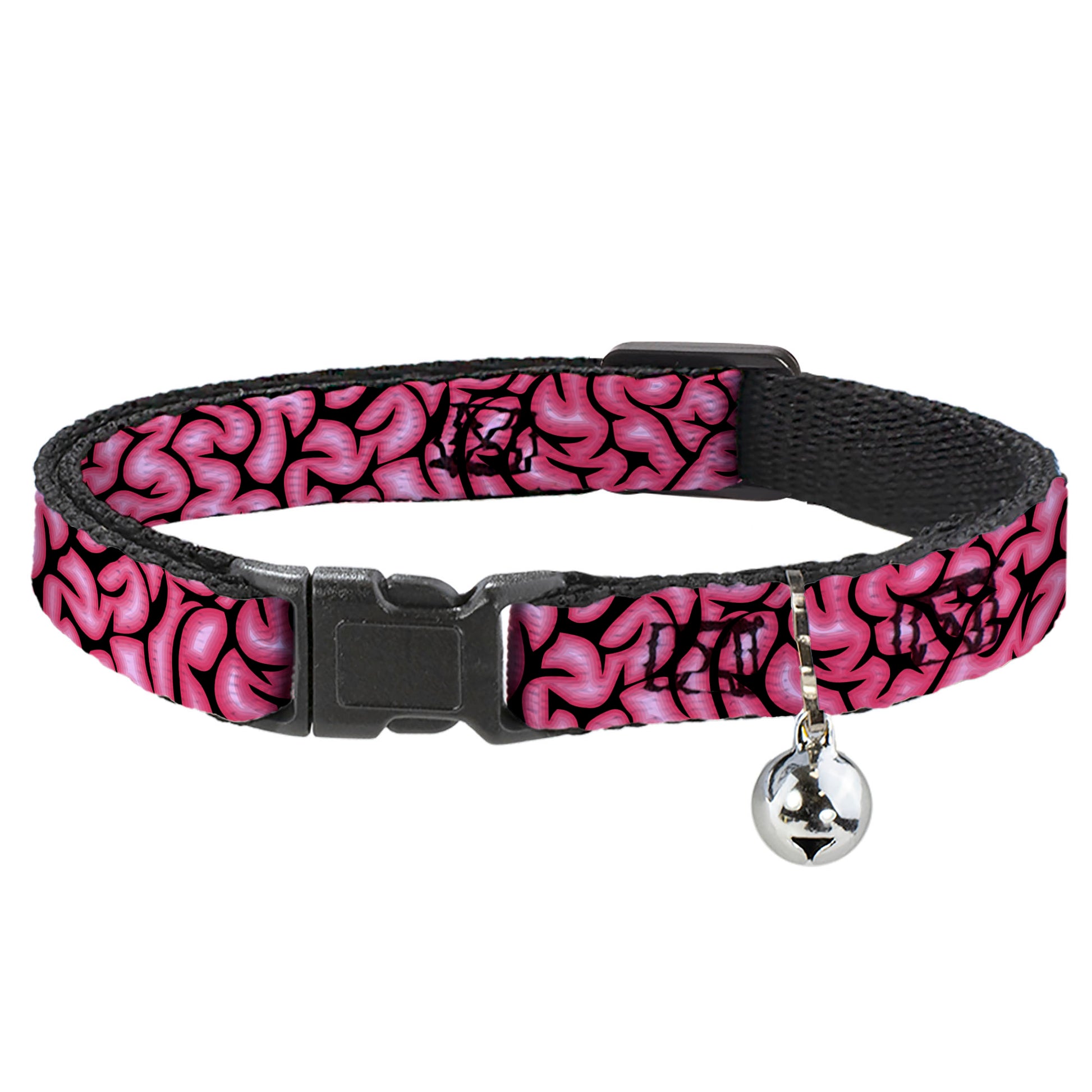 Cat Collar Breakaway - Brains Black Pink Breakaway Cat Collars Buckle-Down